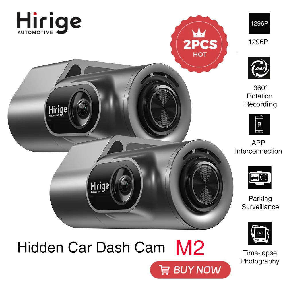 Hirige M2 Hidden Car Dash Cam – 360° Rotation
